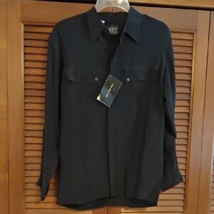 NWT Bocci Black Silk Blouse
